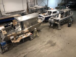 4 boats getting worked on